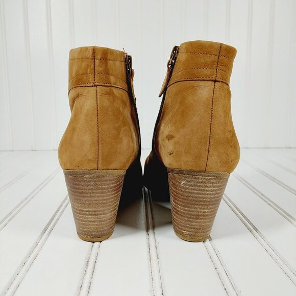 Franco Sarto Disco Ankle Boots Heels Leather Brown H703 - Picture 6 of 13